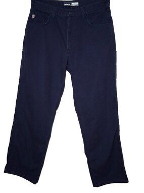 Carhartt FR Pants 36x32 Loose Fit Actual Size Blue Mid Weight Canvas CAT 2 2112